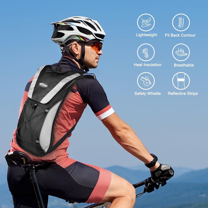 KUYOU Running Hydration Vest - Lightweight Insulated Hydration Backpack with 2L Water Bladder, Adjustable Chest Straps and Reflective Water Backpack for Trail Running Marathon Race Hiking Cycling - Image 3